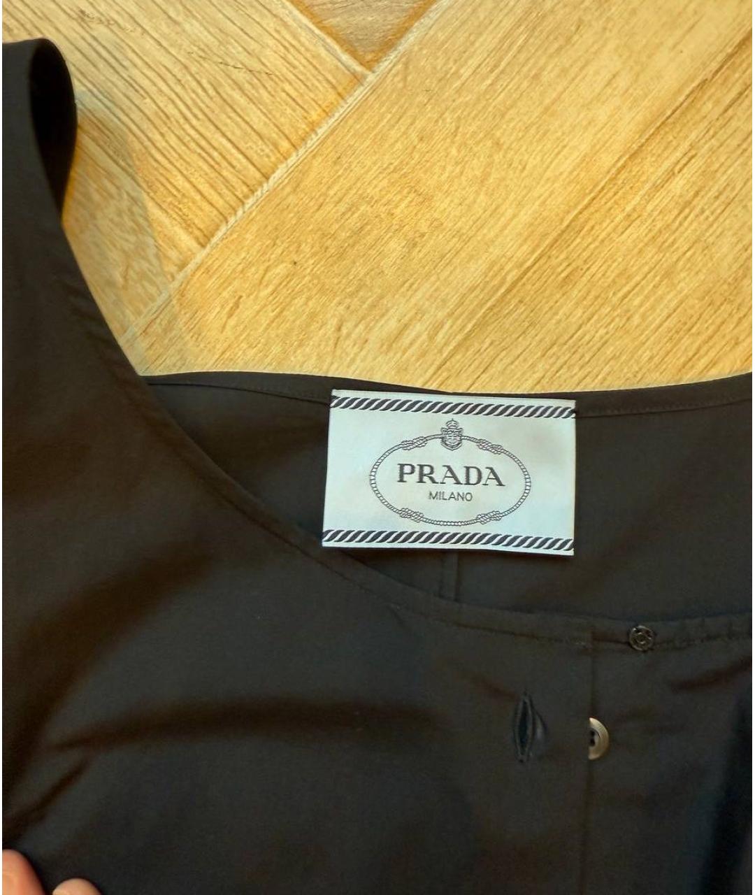 PRADA Черное хлопковое повседневное платье, фото 3