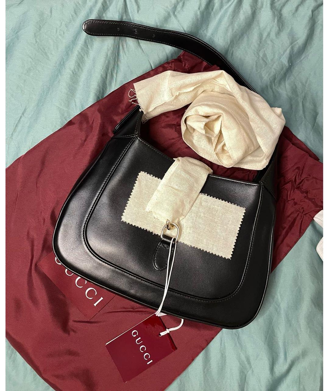 GUCCI Черная кожаная сумка с короткими ручками, фото 5
