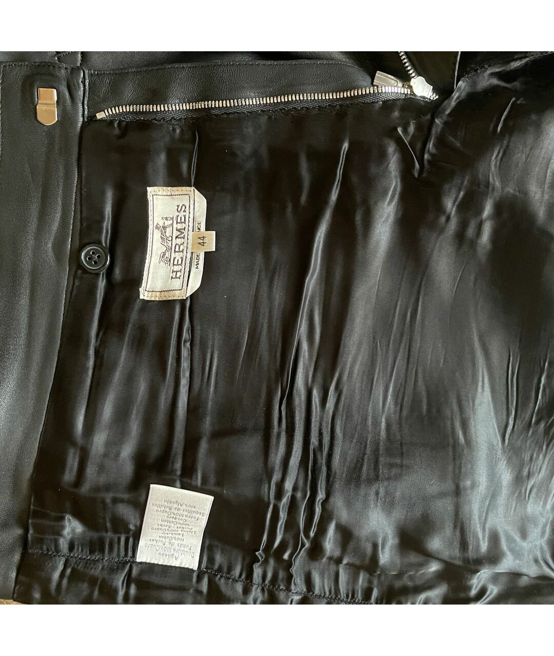HERMES PRE-OWNED Черные кожаные повседневные брюки, фото 3