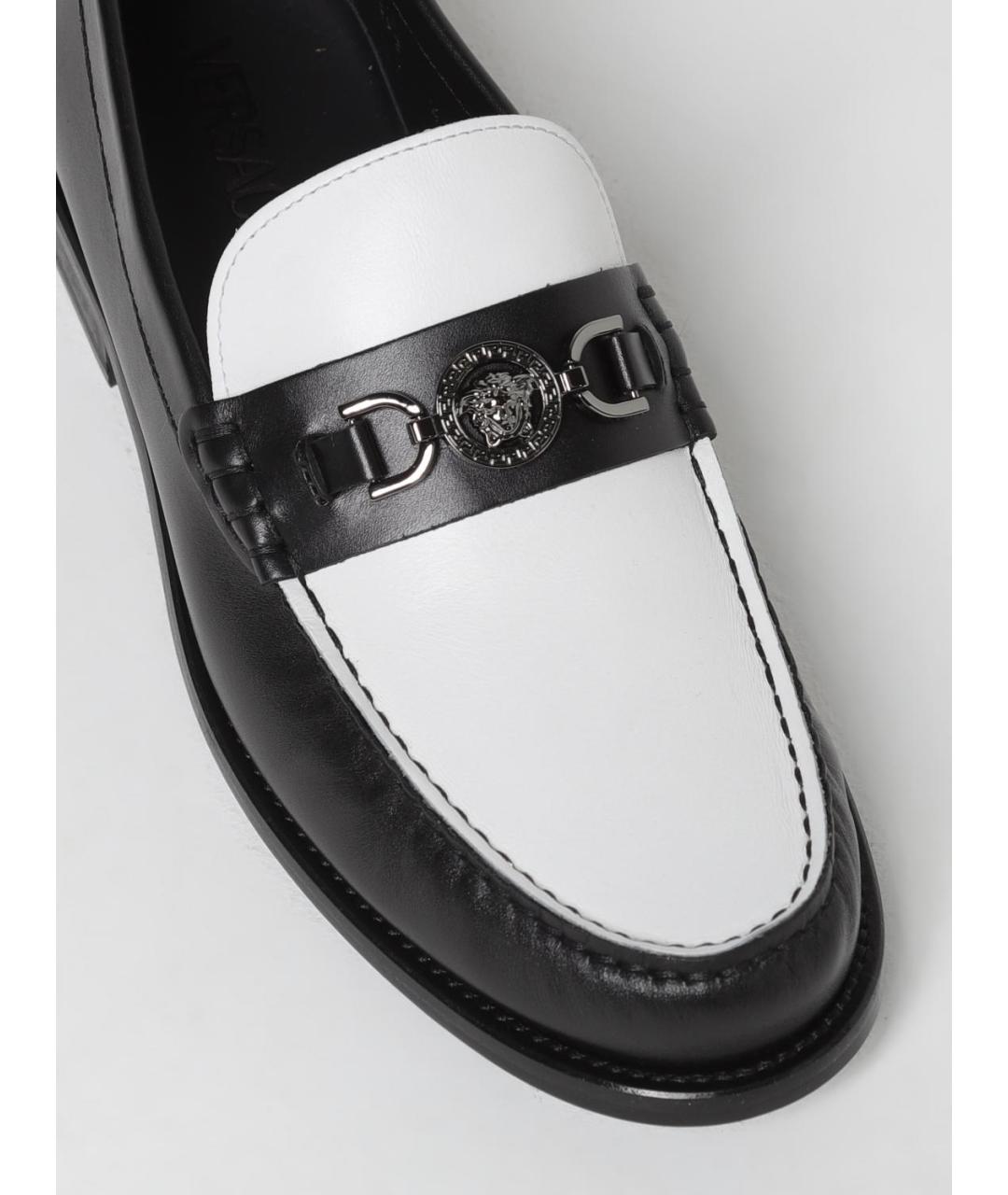 VERSACE Черные кожаные лоферы, фото 4