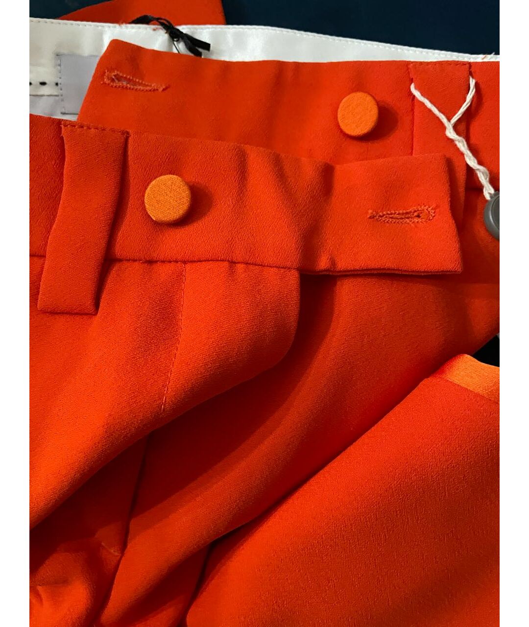 MSGM Оранжевое полиэстеровые прямые брюки, фото 5