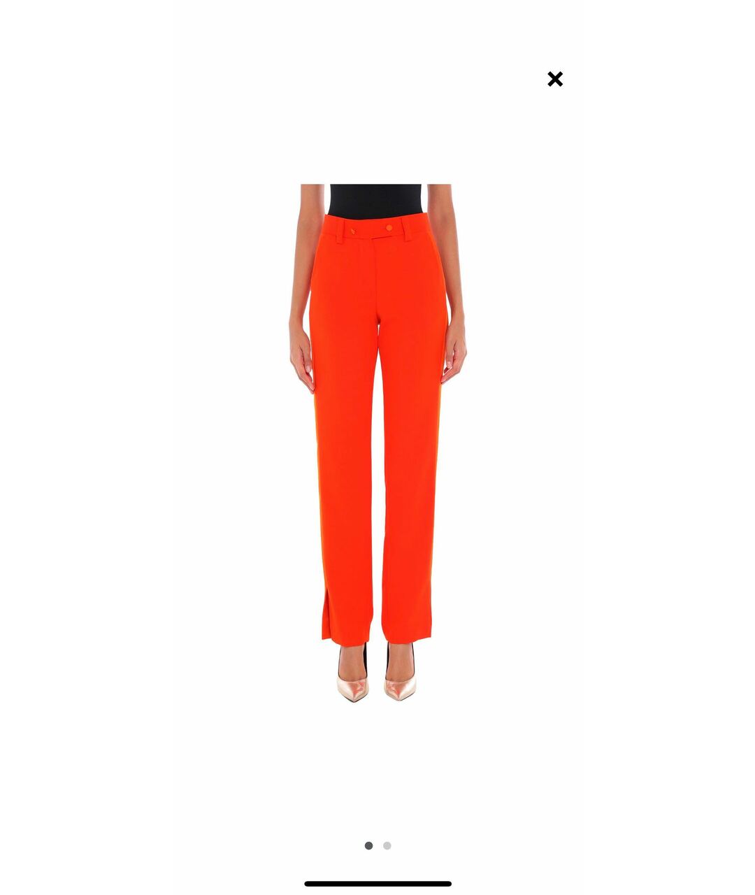 MSGM Оранжевое полиэстеровые прямые брюки, фото 7