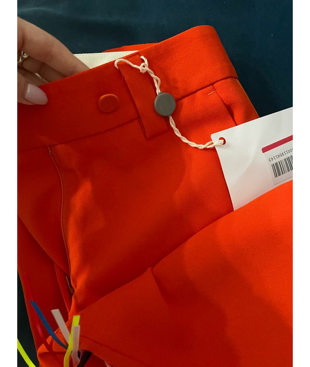 MSGM Оранжевое полиэстеровые прямые брюки, фото 3
