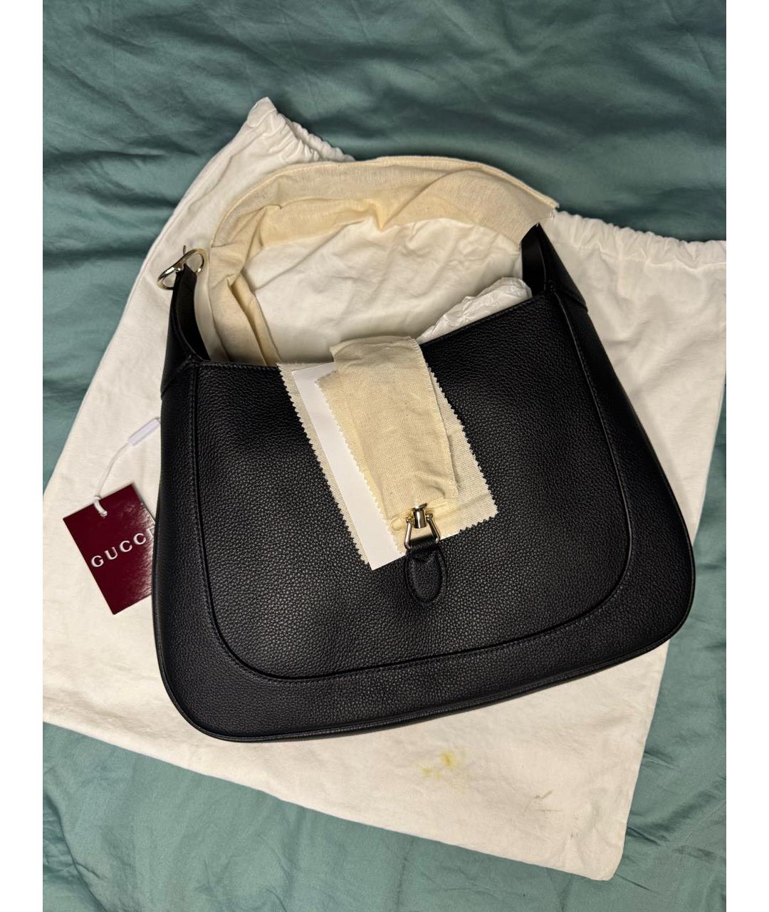 GUCCI Черная кожаная сумка с короткими ручками, фото 6