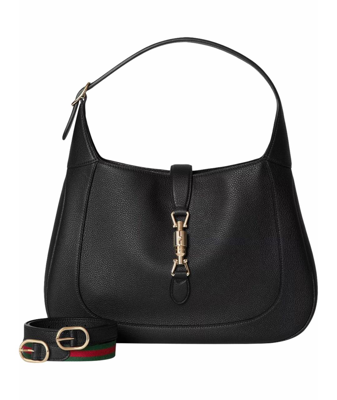 GUCCI Черная кожаная сумка с короткими ручками, фото 1