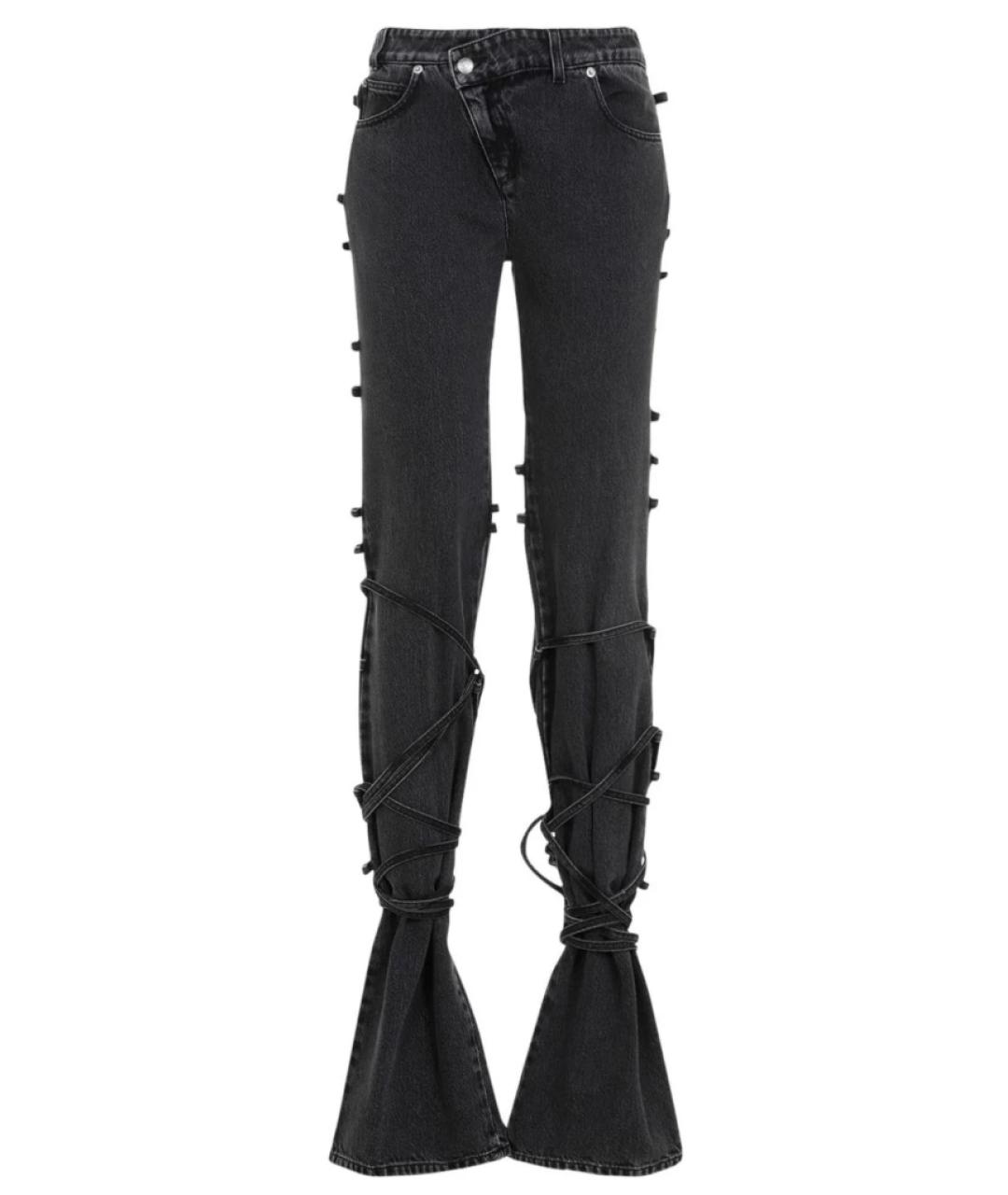 ALEXANDER MCQUEEN Черные хлопковые прямые джинсы, фото 1