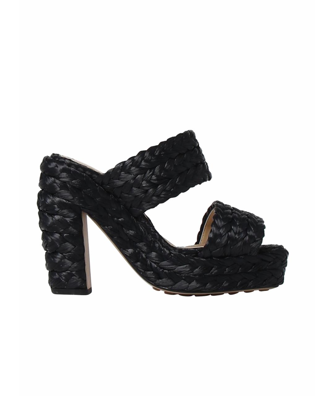 BOTTEGA VENETA Черные кожаные сандалии, фото 1