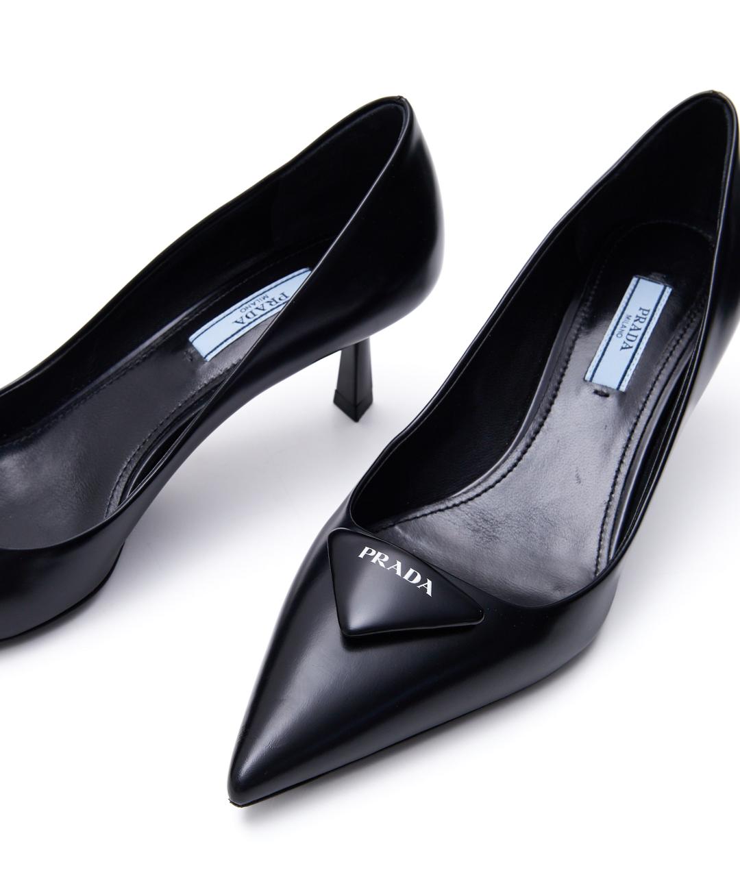 PRADA Черные кожаные туфли, фото 6