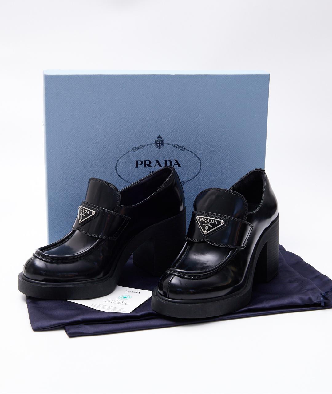 PRADA Черные кожаные туфли, фото 7