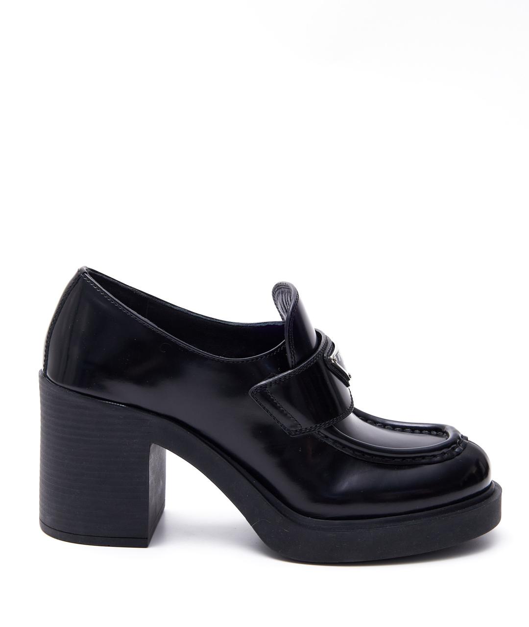 PRADA Черные кожаные туфли, фото 1