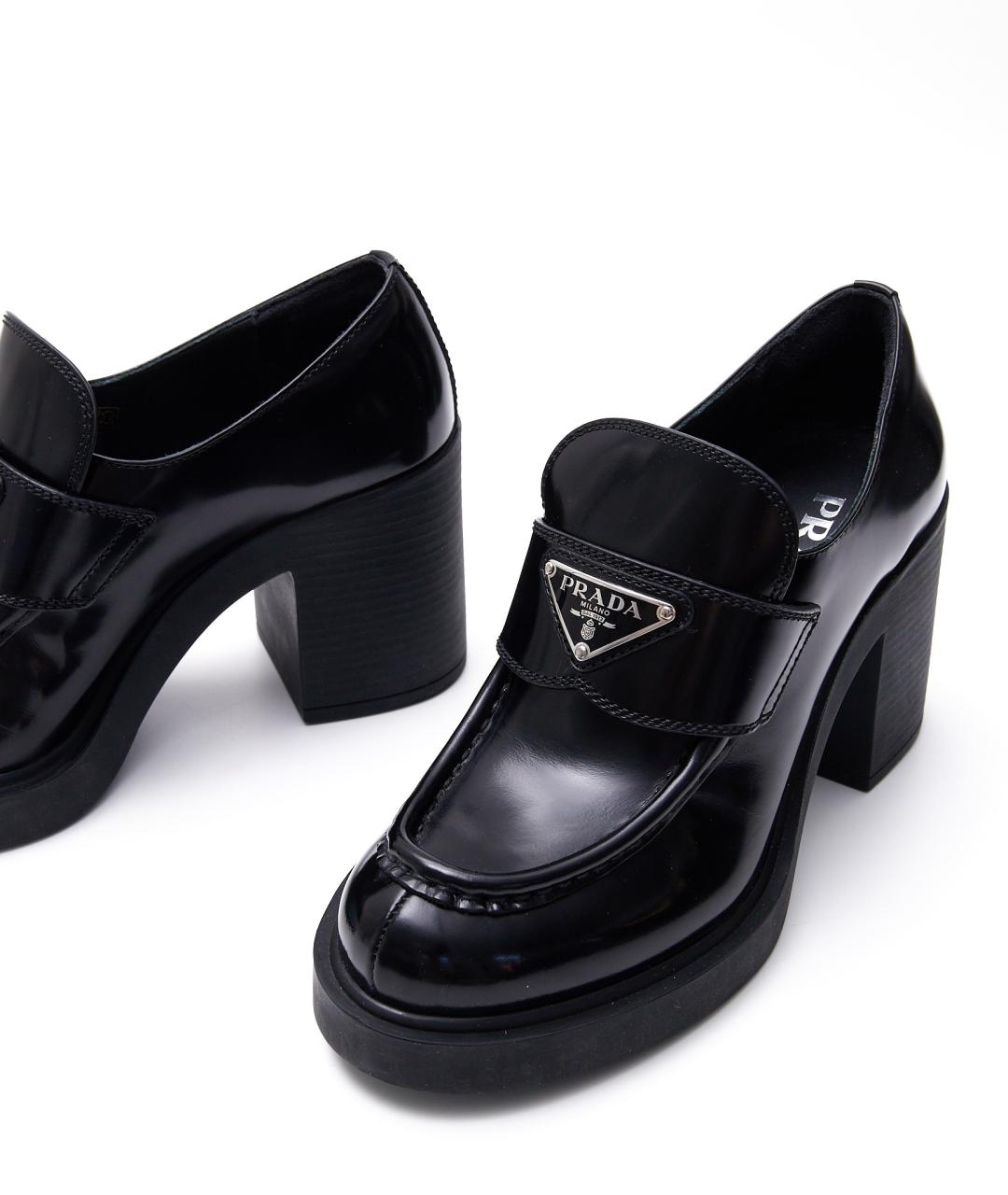PRADA Черные кожаные туфли, фото 5