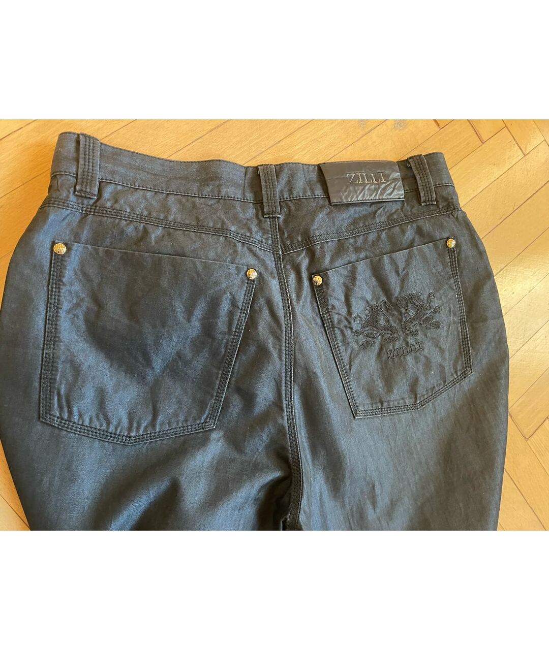 ZILLI Темно-синие хлопковые повседневные брюки, фото 2