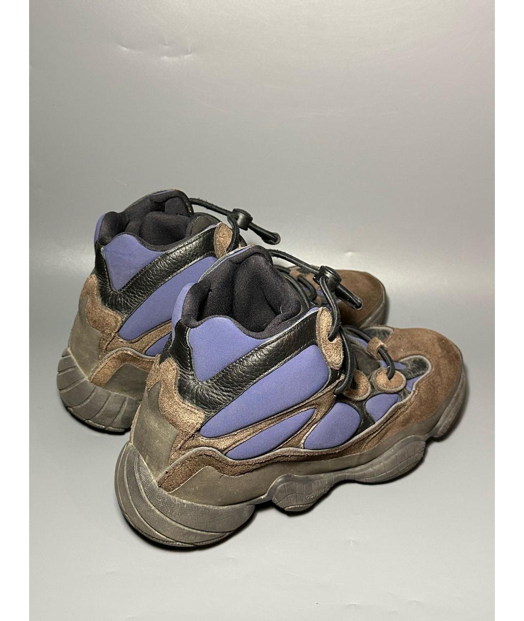 ADIDAS YEEZY Коричневые замшевые высокие кроссовки / кеды, фото 6