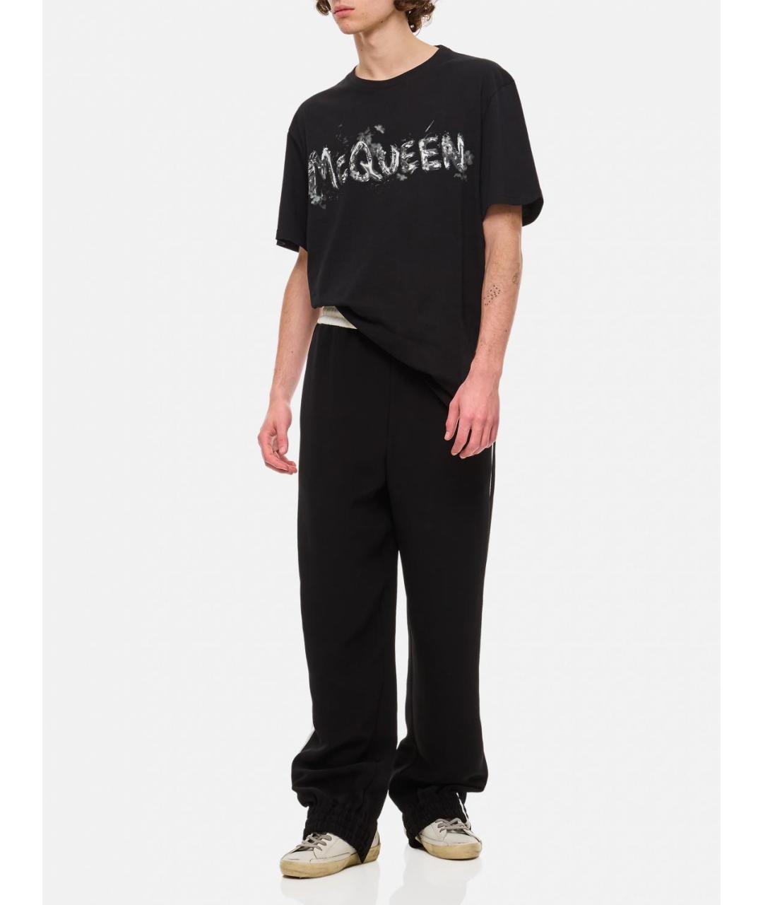 ALEXANDER MCQUEEN Черные шерстяные повседневные брюки, фото 3