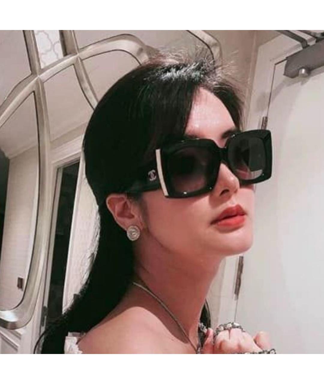 CHANEL Черные пластиковые солнцезащитные очки, фото 4