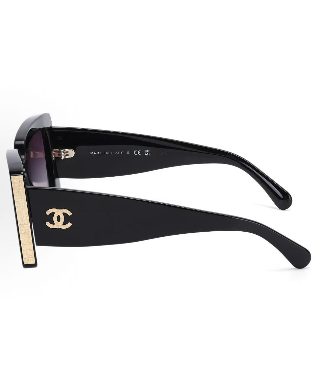CHANEL Черные пластиковые солнцезащитные очки, фото 3