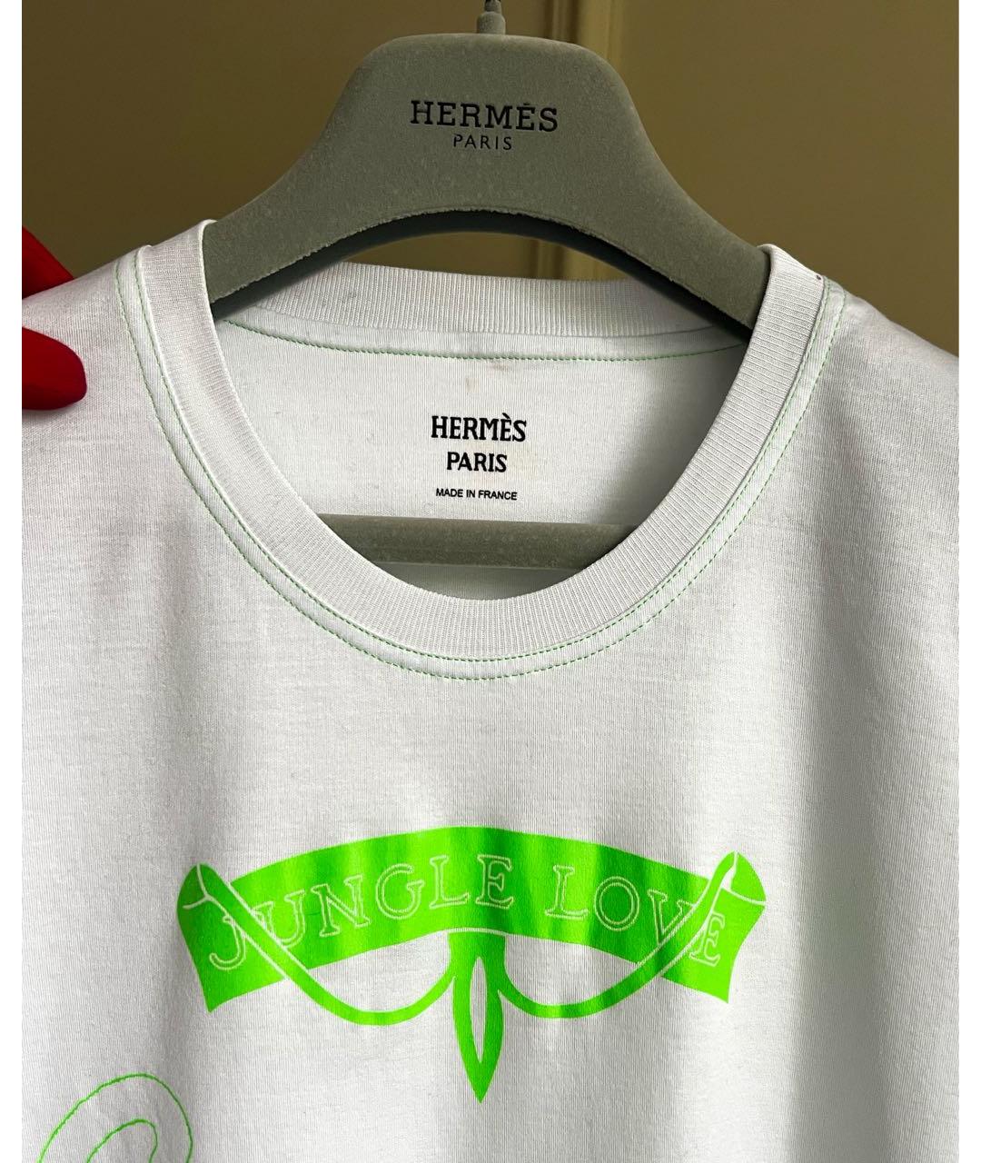 HERMES Белая хлопковая футболка, фото 3