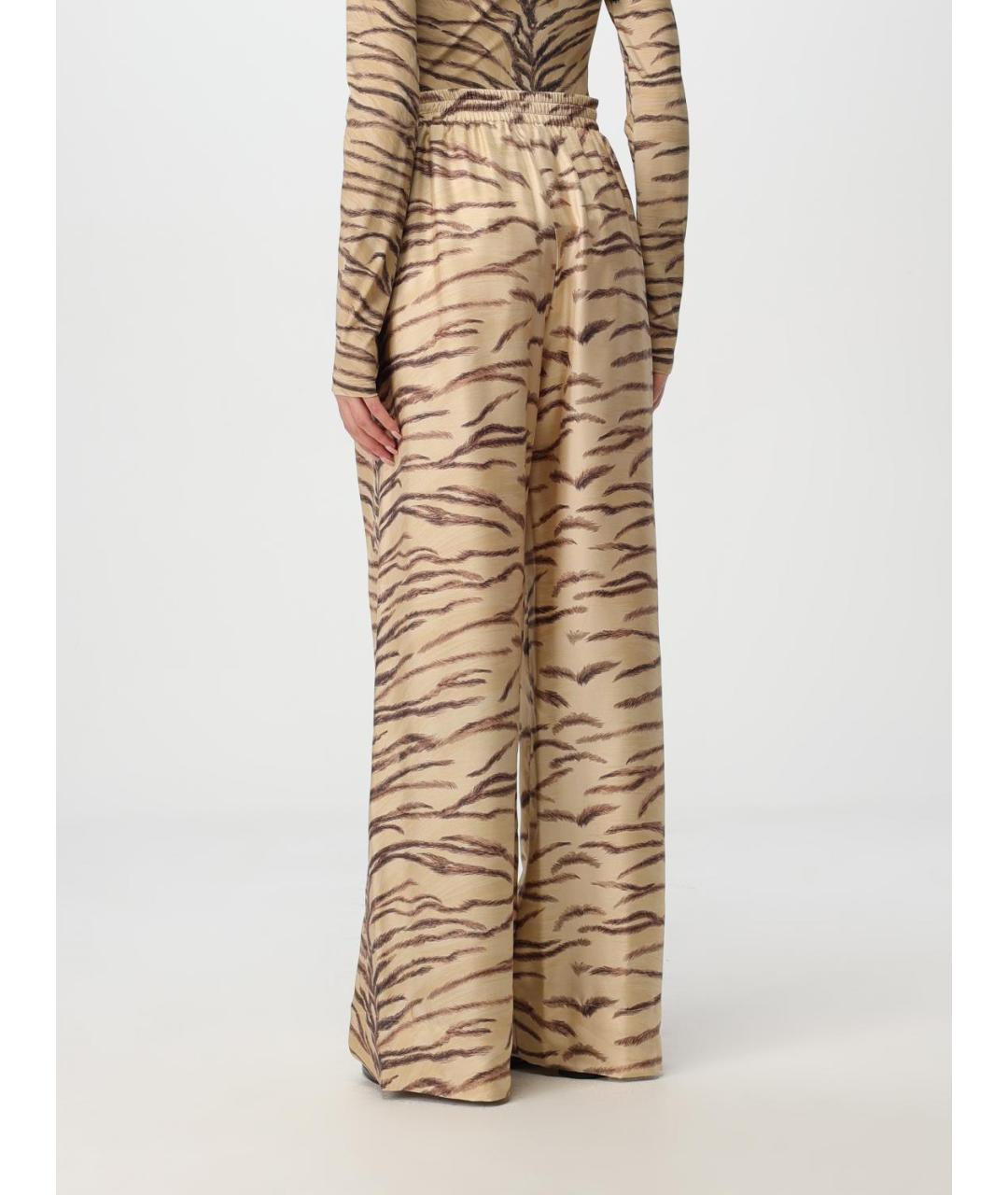 STELLA MCCARTNEY Бежевые шелковые прямые брюки, фото 4