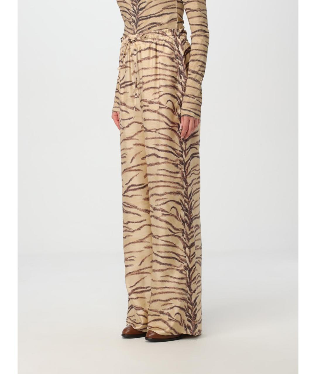 STELLA MCCARTNEY Бежевые шелковые прямые брюки, фото 5