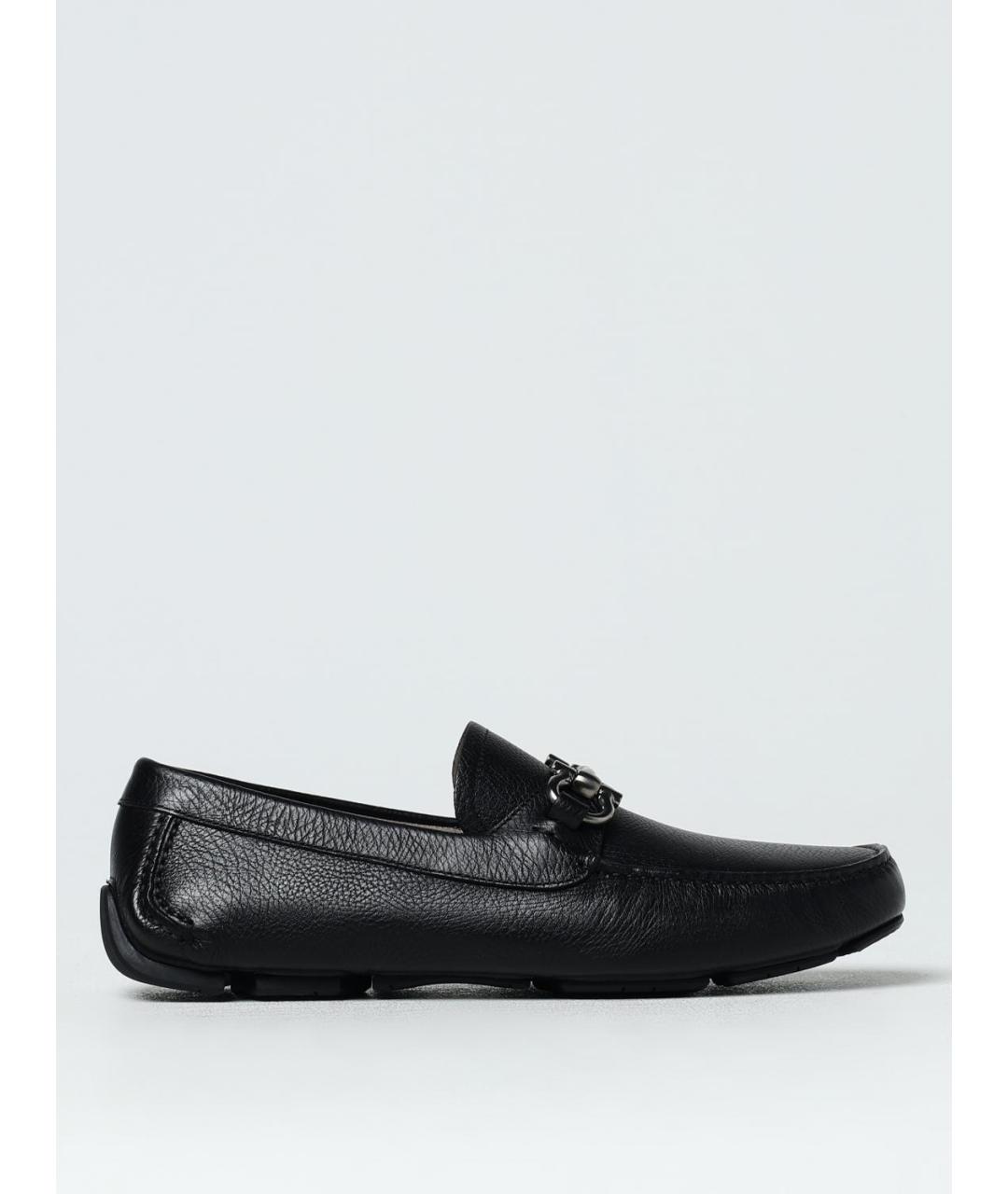 FERRAGAMO Черные кожаные мокасины, фото 5