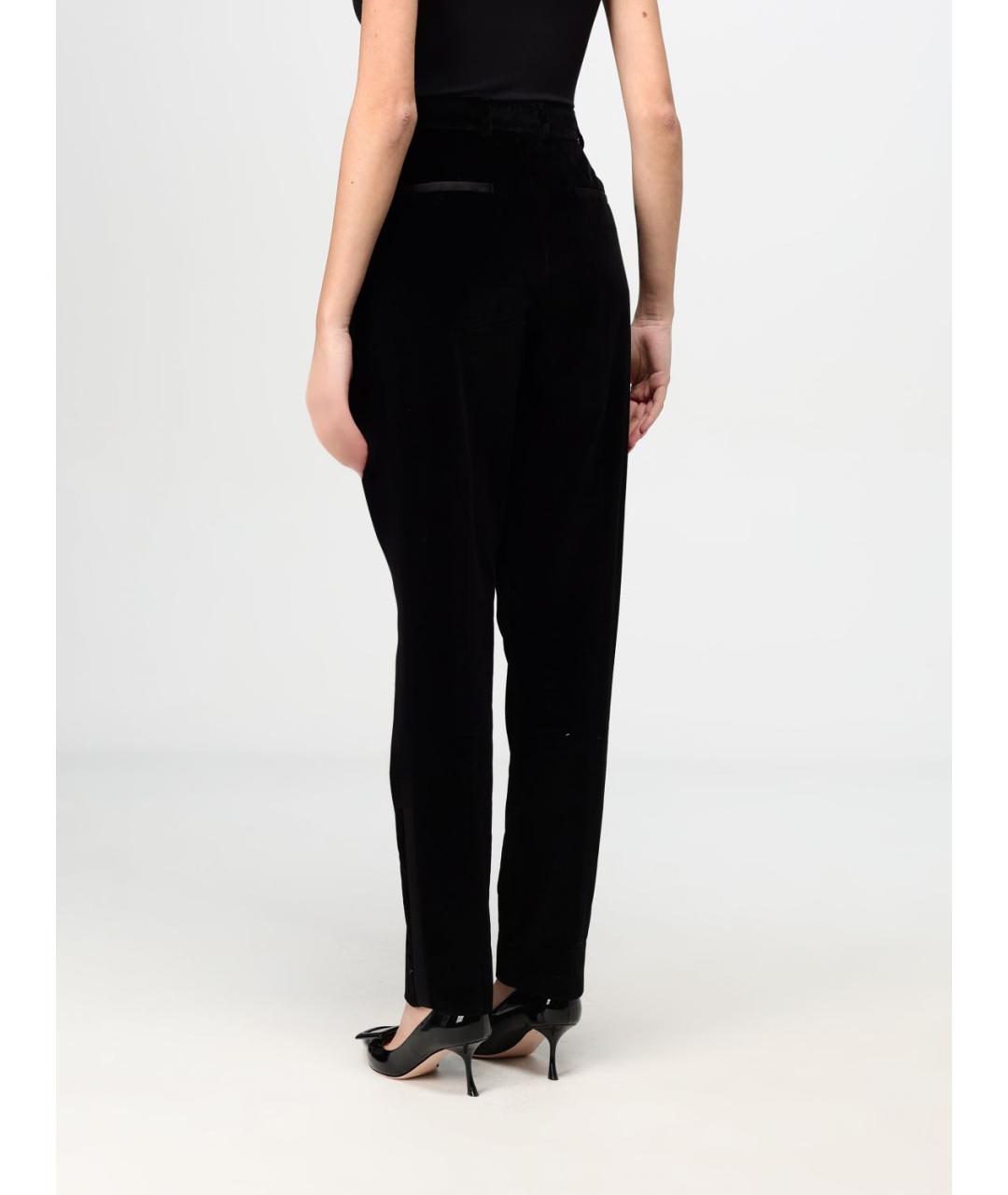 DOLCE&GABBANA Черные хлопковые прямые брюки, фото 3