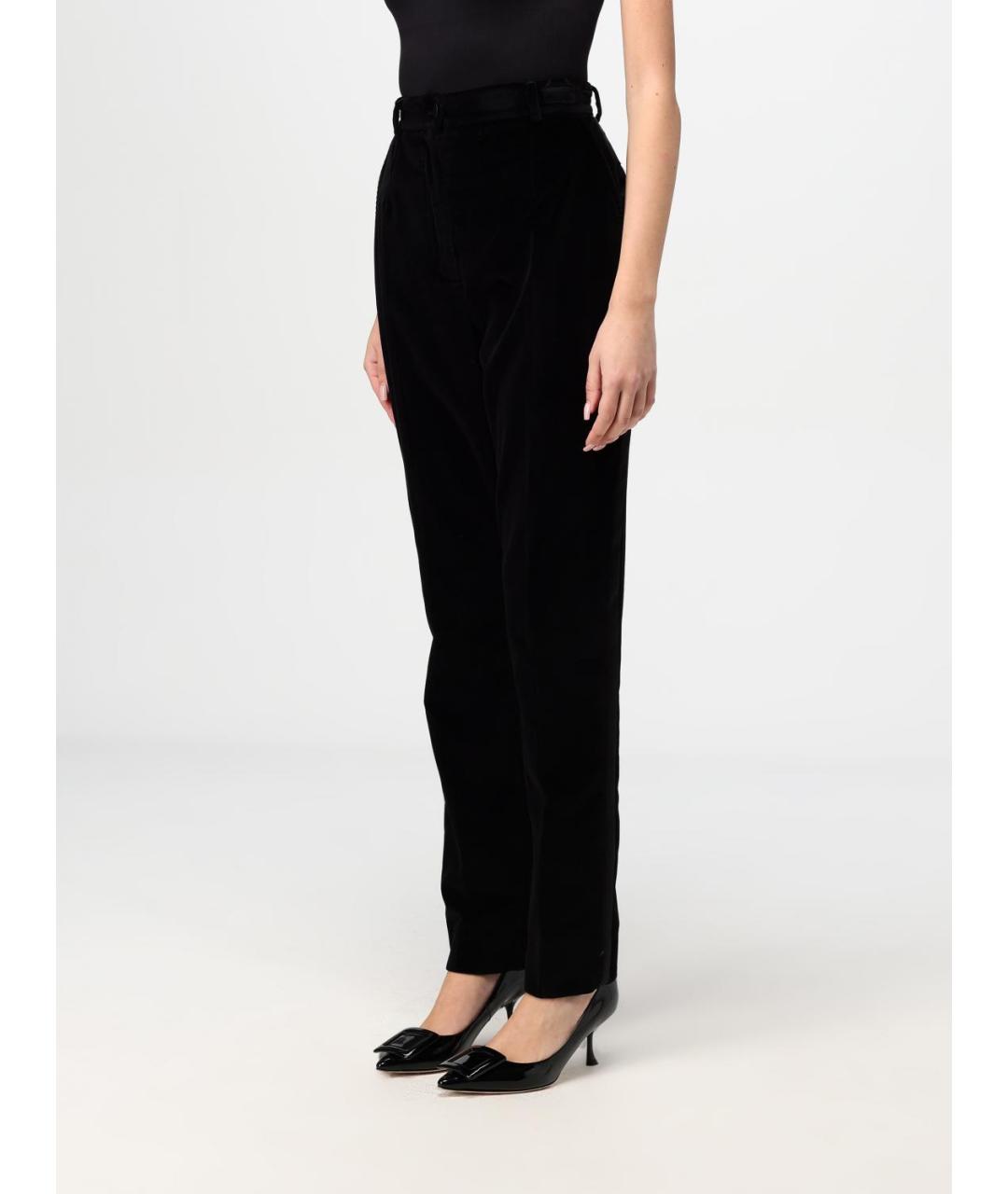 DOLCE&GABBANA Черные хлопковые прямые брюки, фото 4