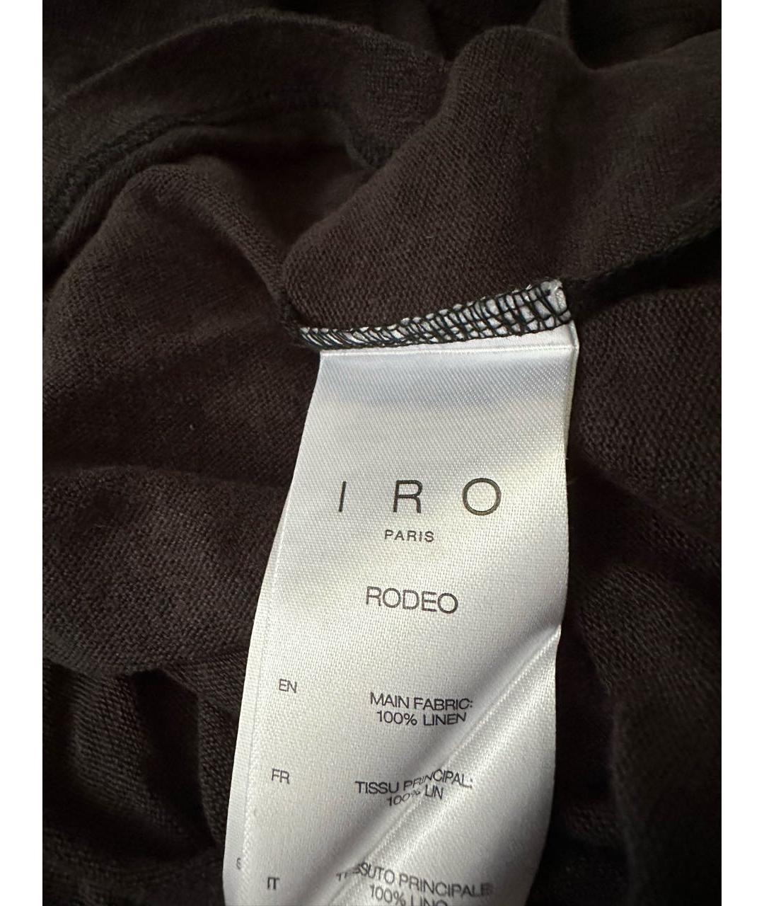 IRO Черная льняная футболка, фото 4