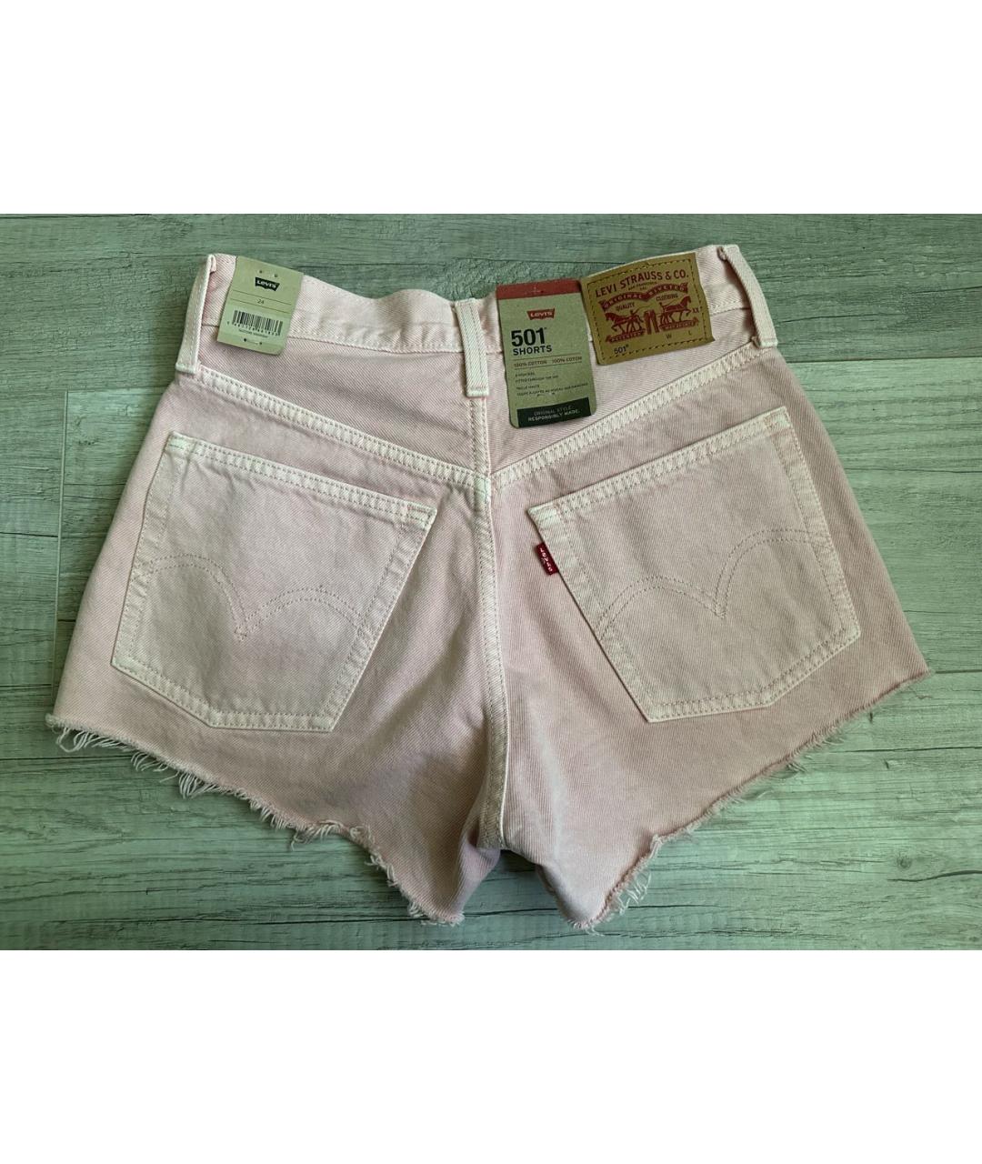 LEVI'S Розовые деним шорты, фото 2