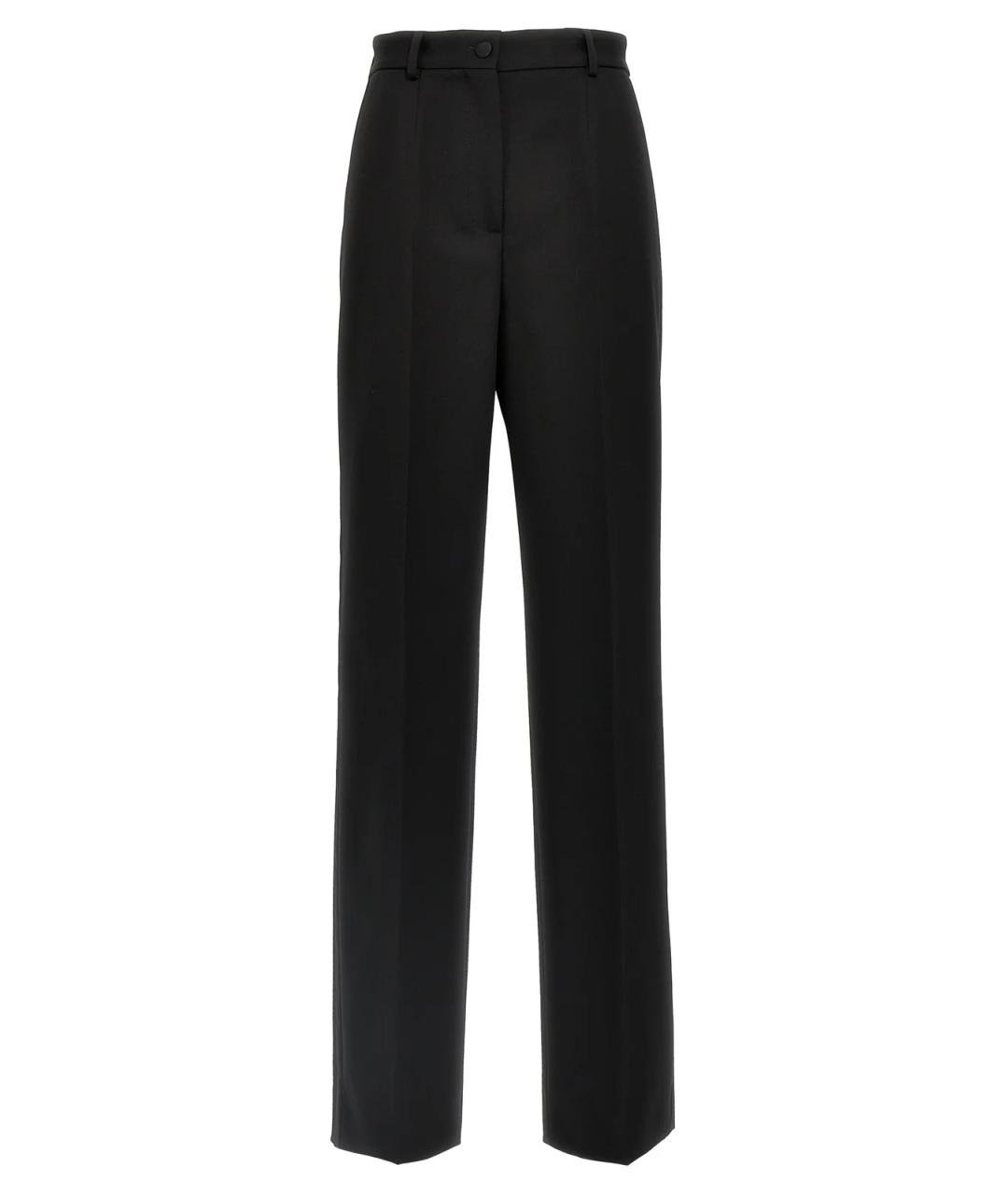 DOLCE&GABBANA Черные шерстяные прямые брюки, фото 1