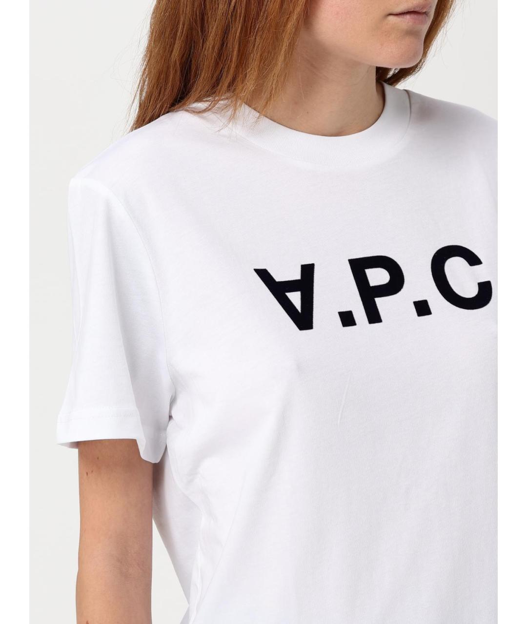 A.P.C. Белая хлопковая футболка, фото 4