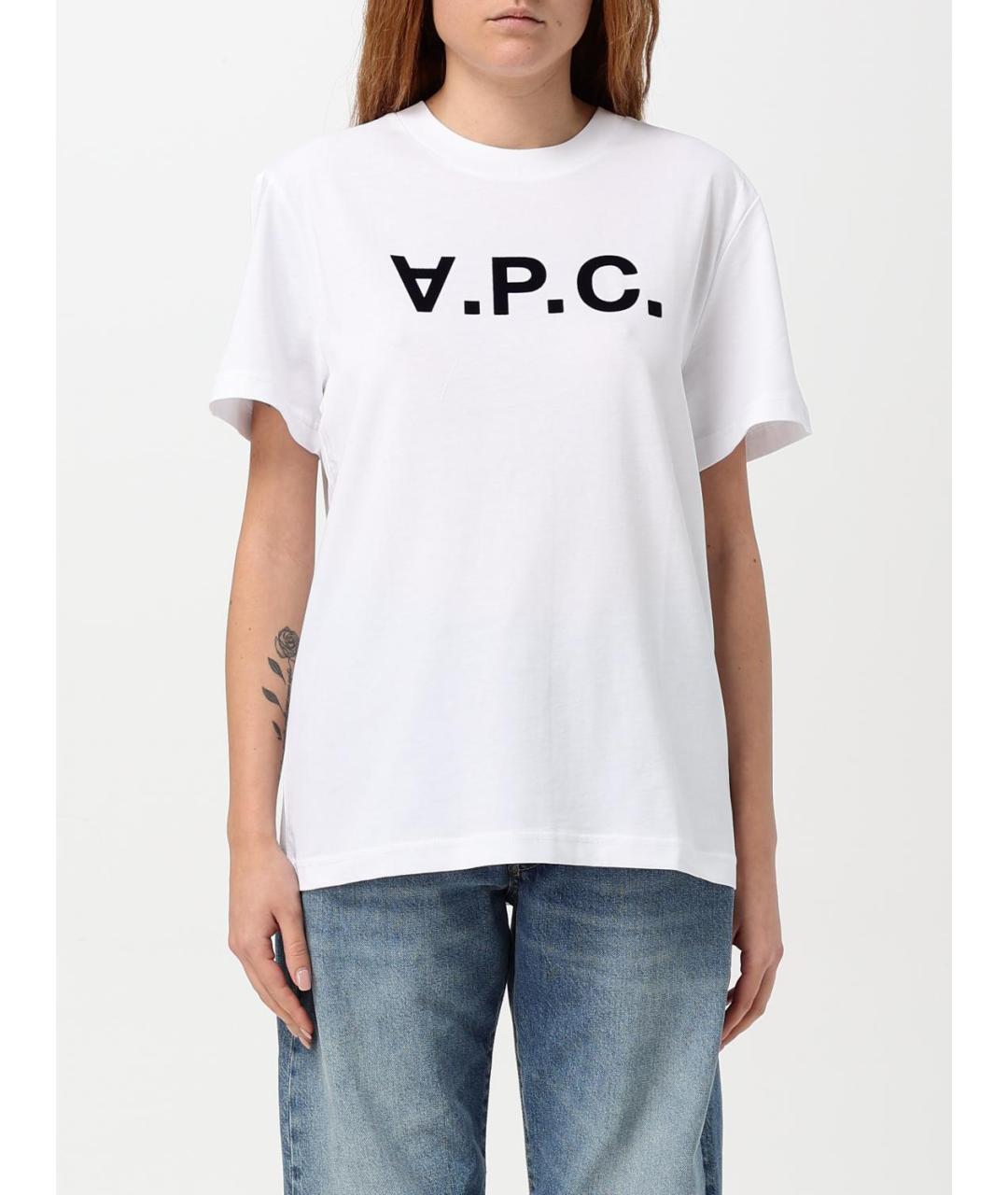 A.P.C. Белая хлопковая футболка, фото 2