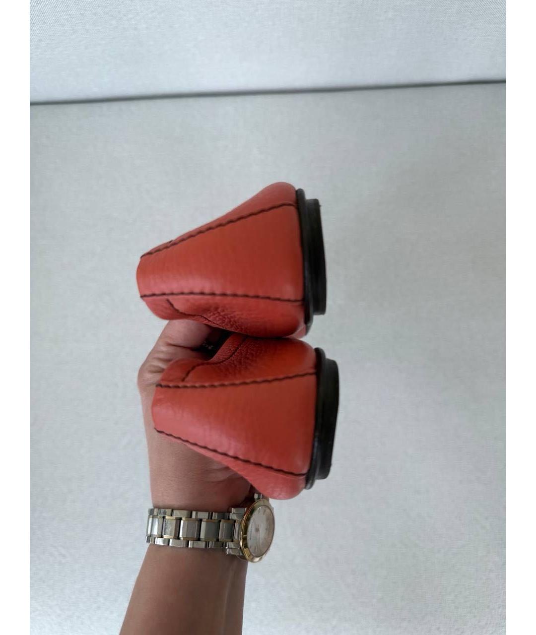LOUIS VUITTON Коралловые кожаные балетки, фото 4