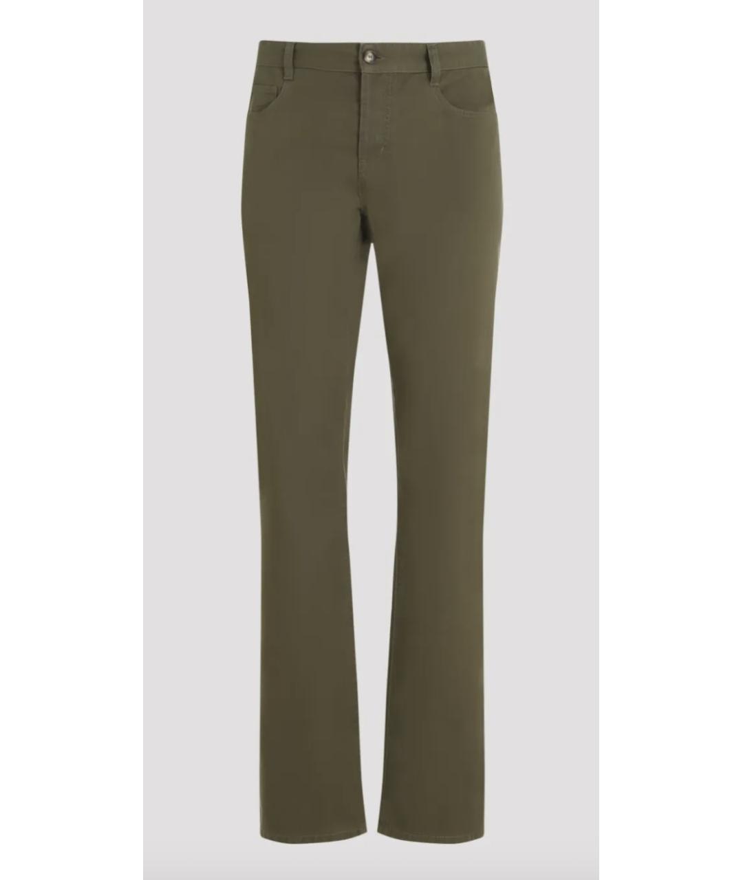 SAINT LAURENT Хаки хлопковые повседневные брюки, фото 7
