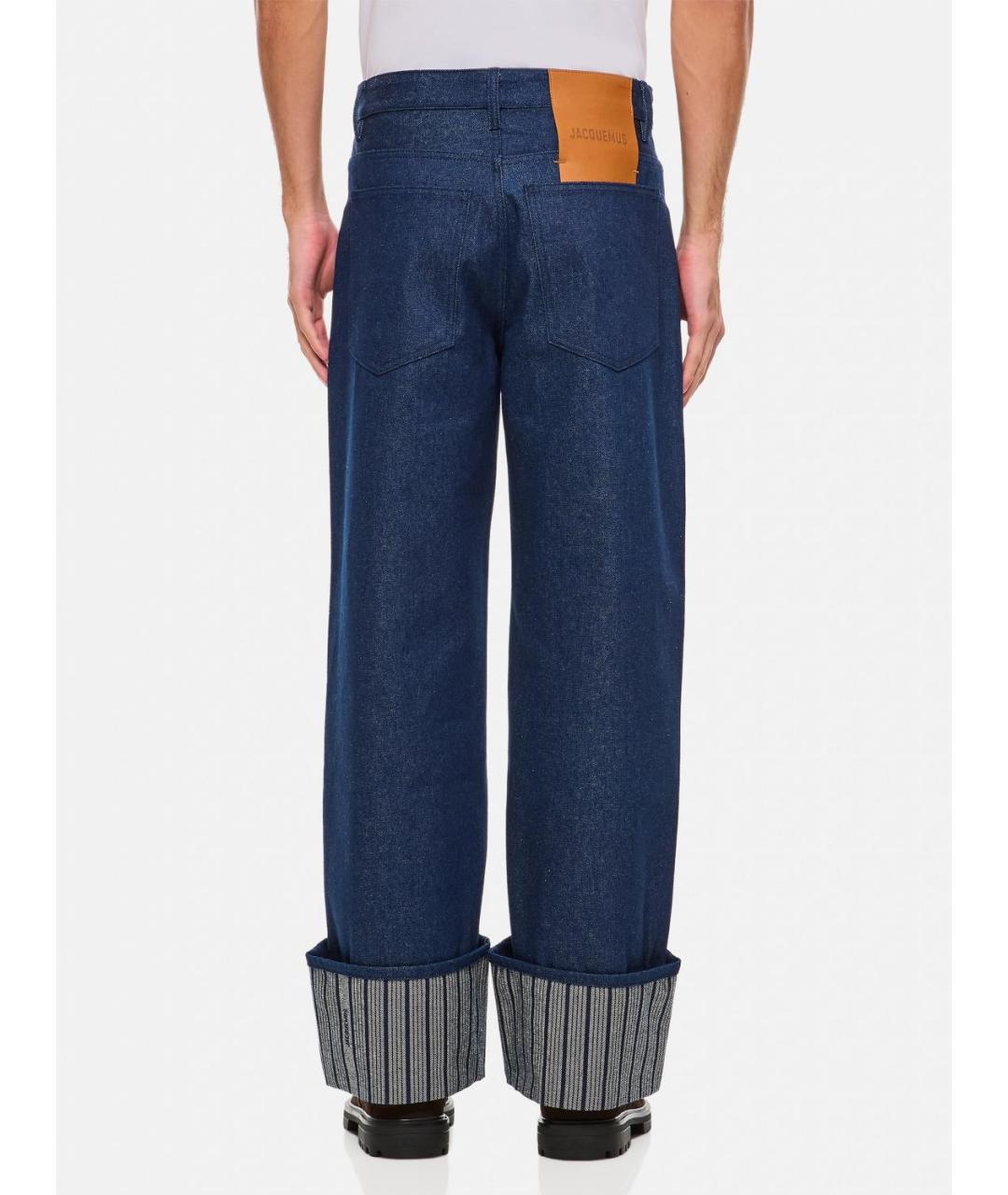 JACQUEMUS Синие хлопковые прямые джинсы, фото 4