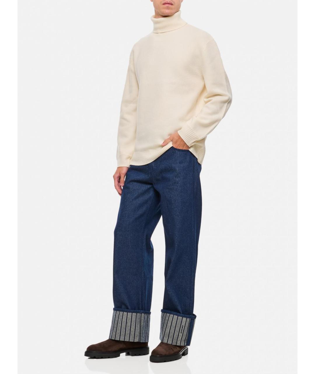 JACQUEMUS Синие хлопковые прямые джинсы, фото 3