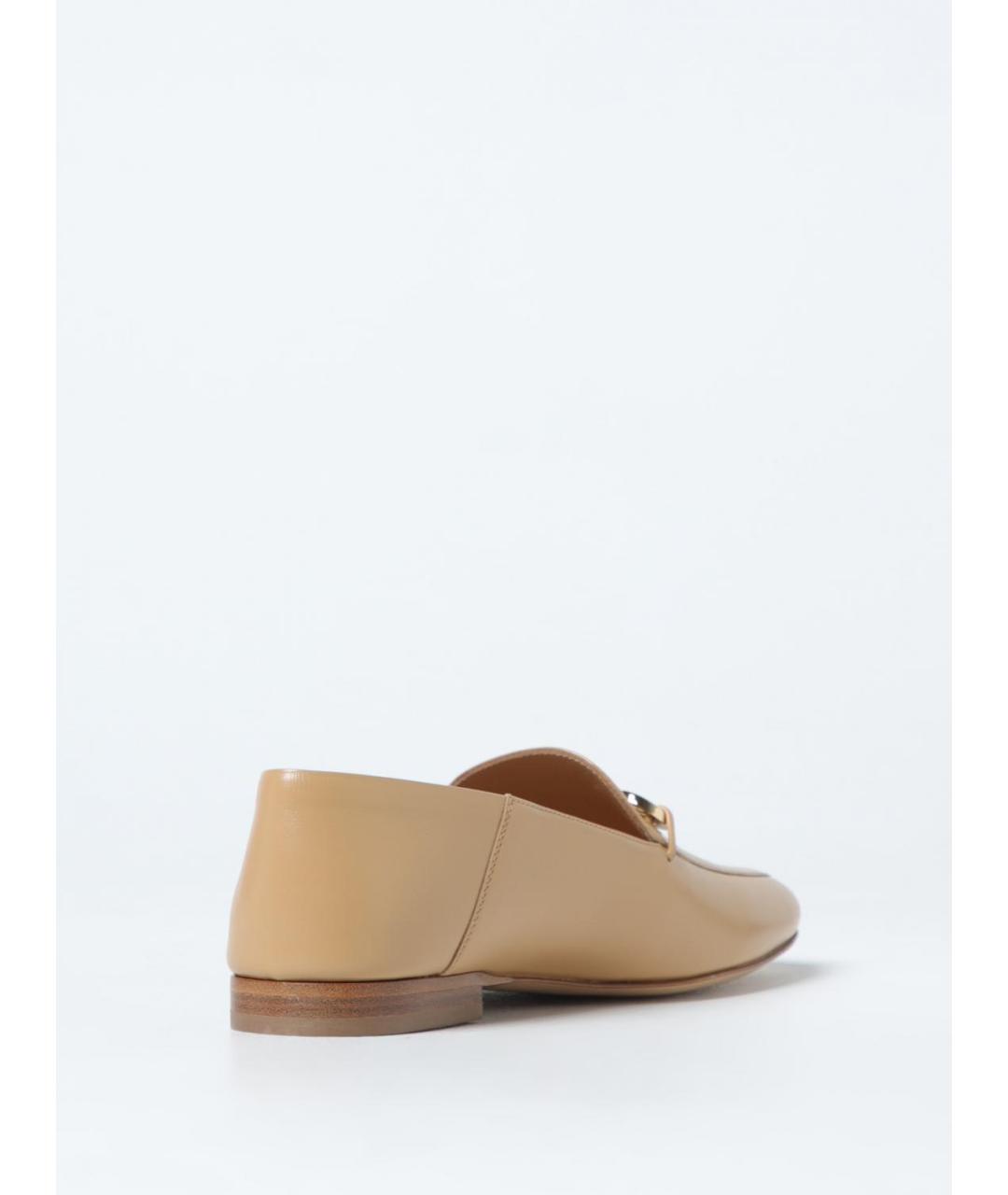 FERRAGAMO Бежевые кожаные лоферы, фото 3