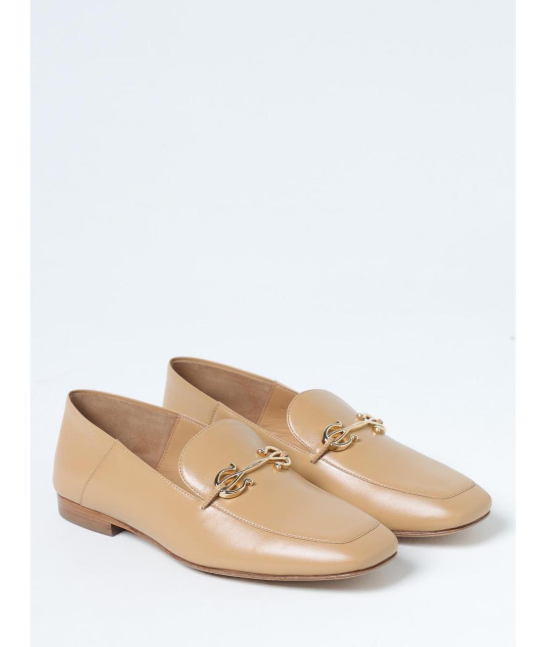 FERRAGAMO Бежевые кожаные лоферы, фото 2