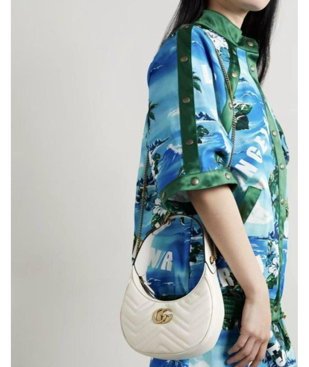 GUCCI Бежевая кожаная сумка с короткими ручками, фото 3