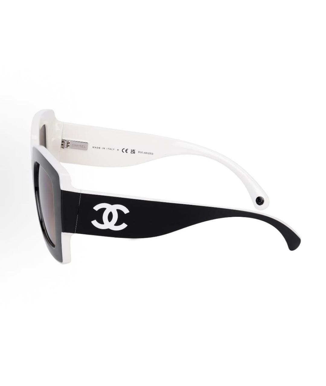 CHANEL Белые пластиковые солнцезащитные очки, фото 3