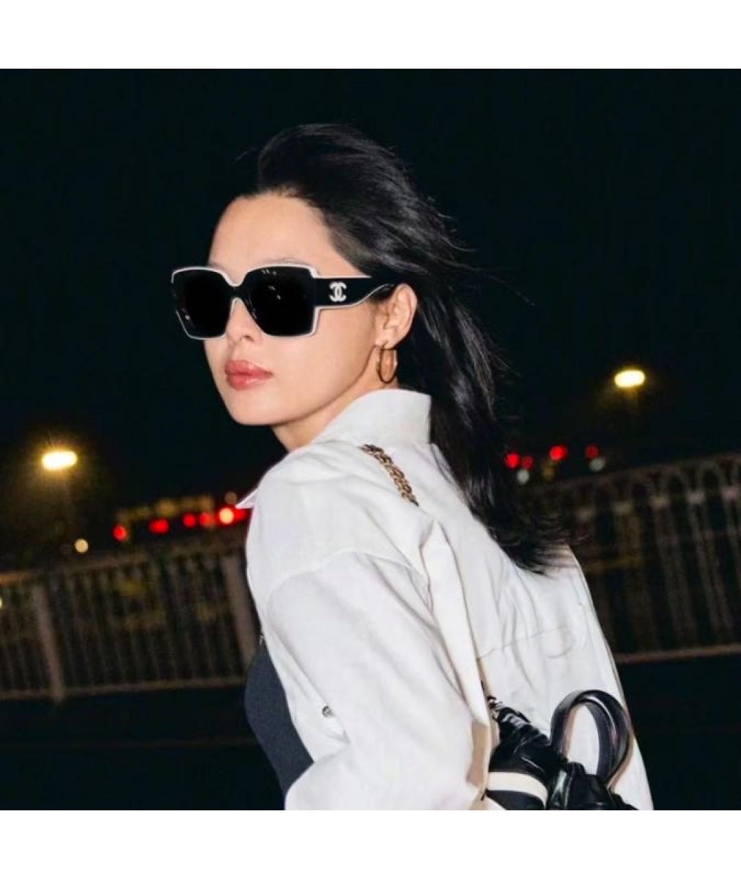 CHANEL Белые пластиковые солнцезащитные очки, фото 4