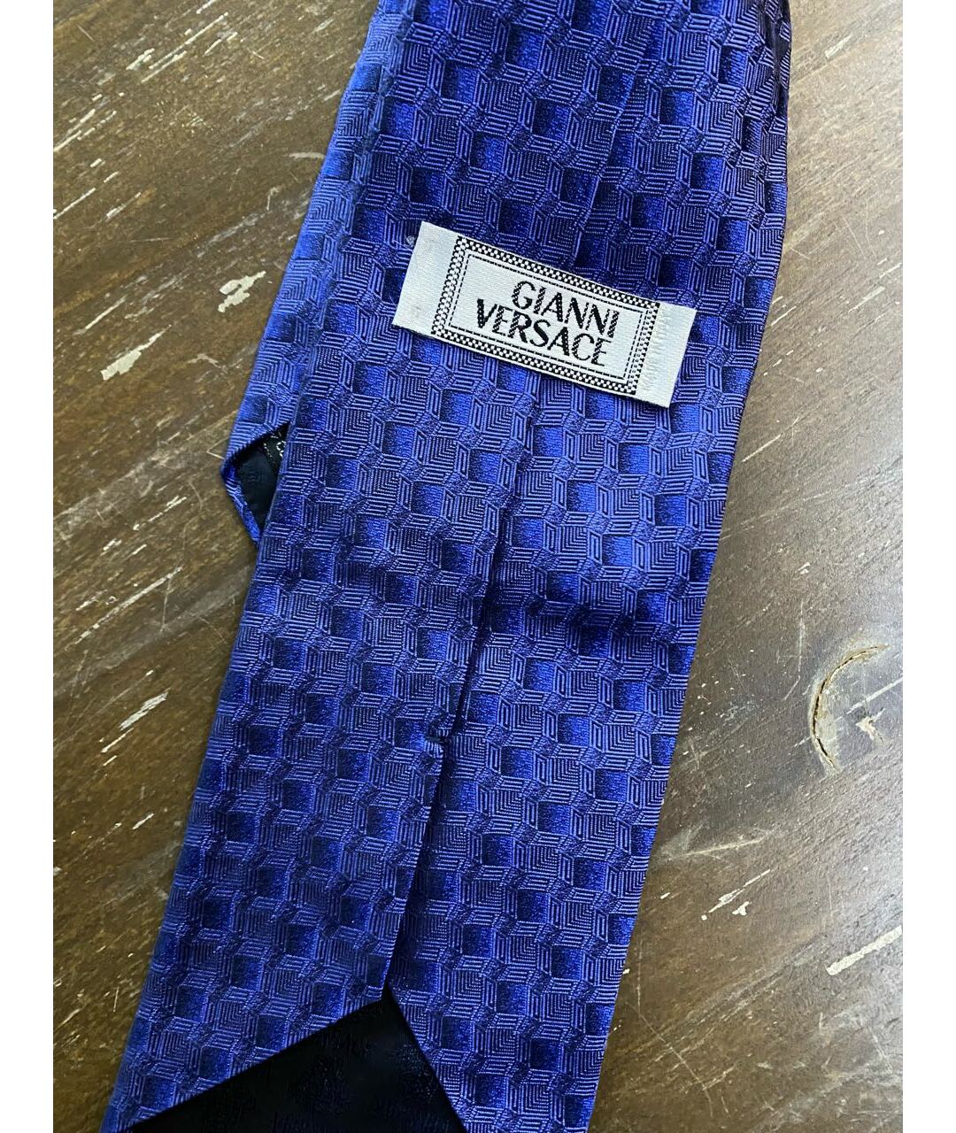 VERSACE Синий шелковый галстук, фото 3