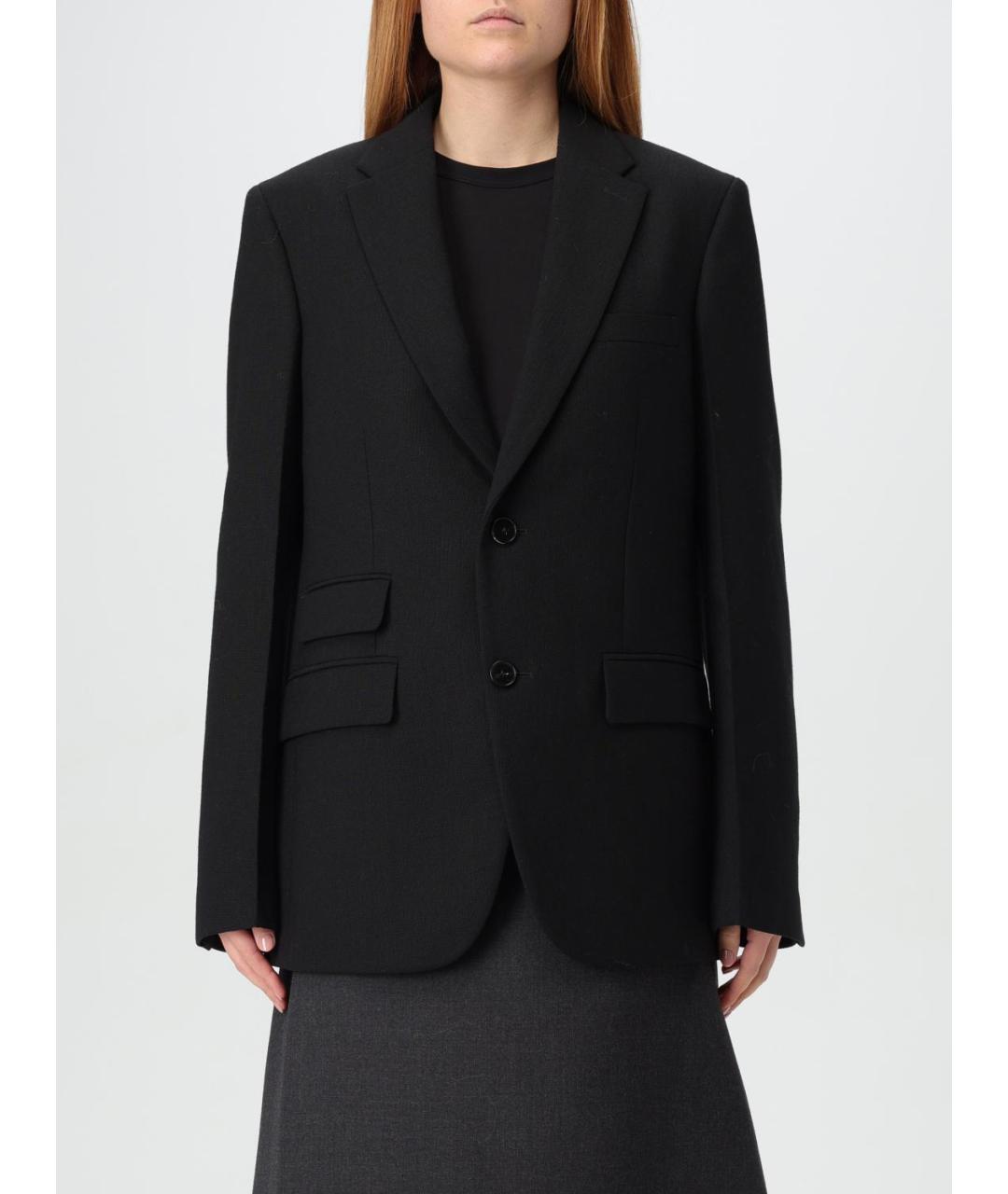 JIL SANDER Черный шерстяной жакет/пиджак, фото 2
