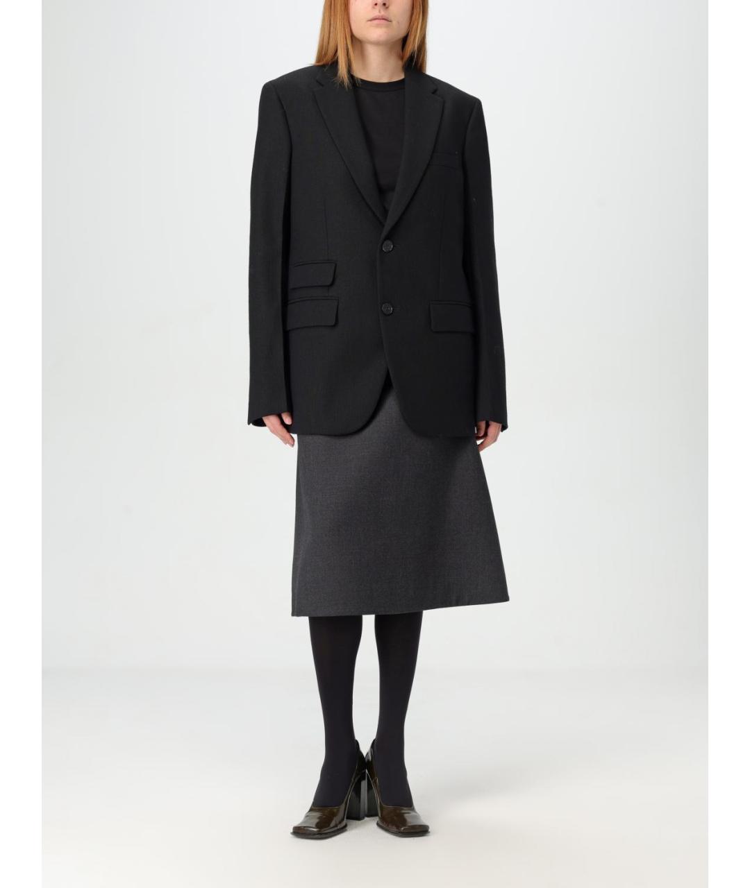 JIL SANDER Черный шерстяной жакет/пиджак, фото 3