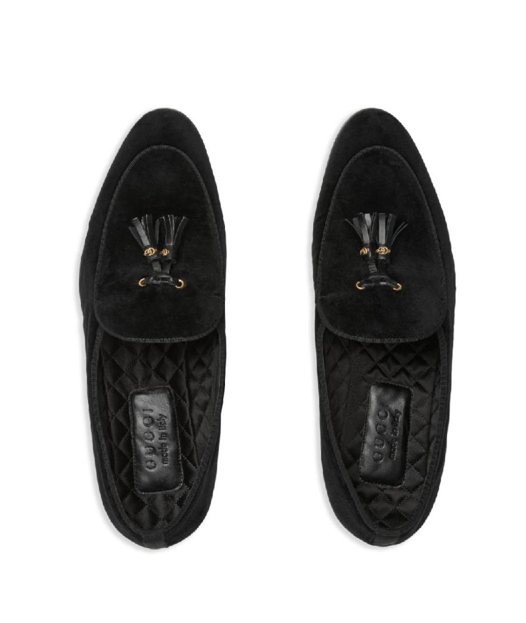 GUCCI Черные бархатные лоферы, фото 6