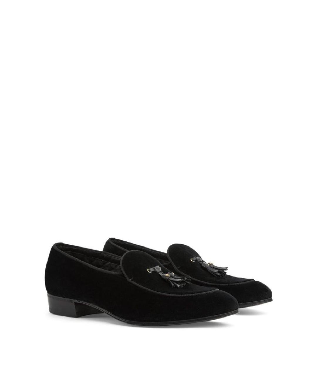 GUCCI Черные бархатные лоферы, фото 2