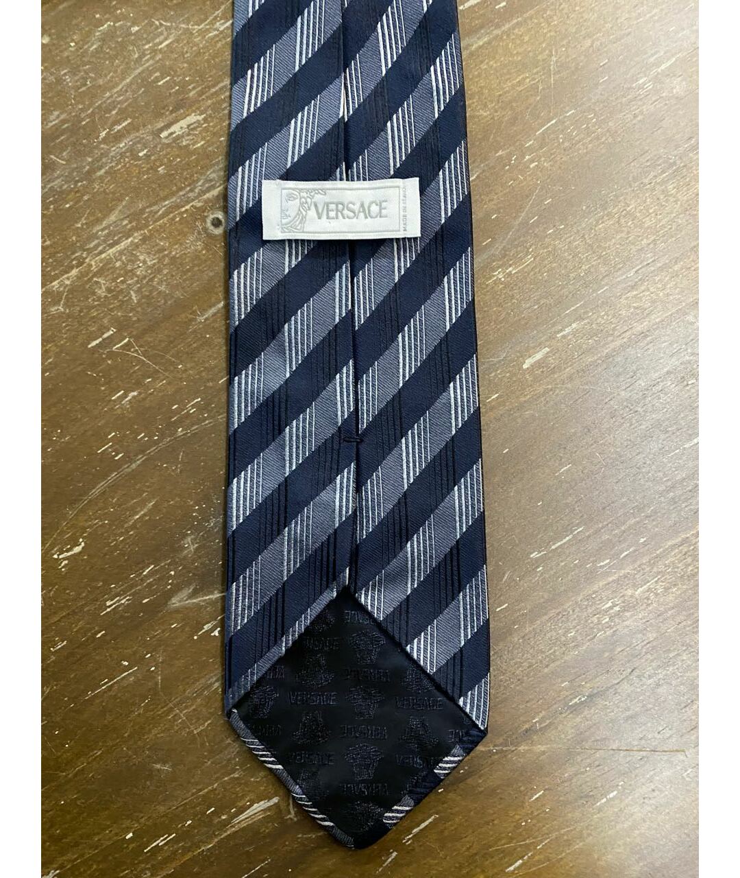VERSACE Черный шелковый галстук, фото 4