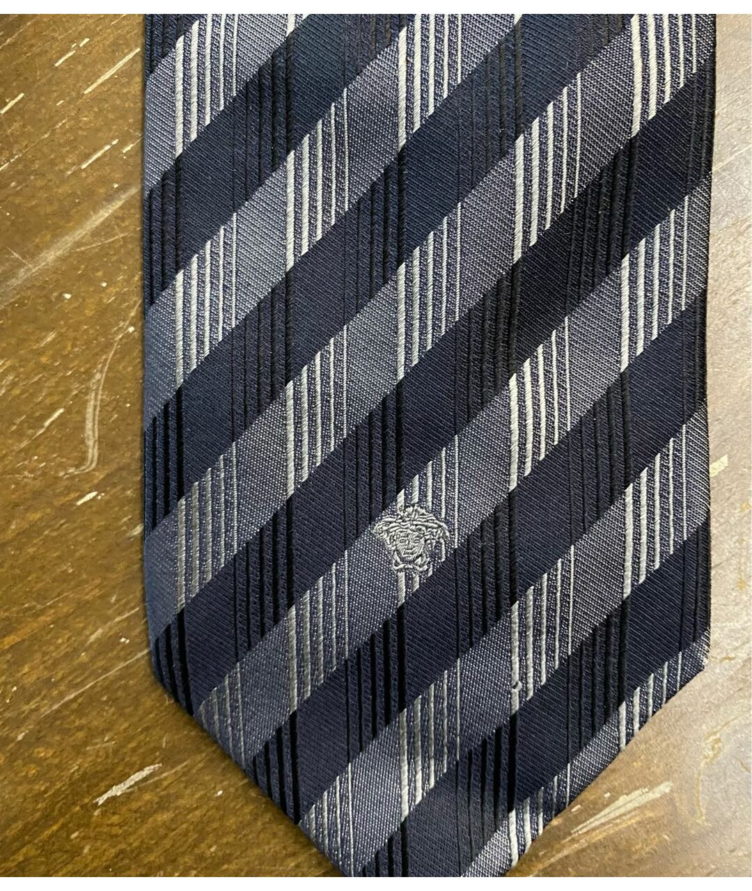 VERSACE Черный шелковый галстук, фото 3