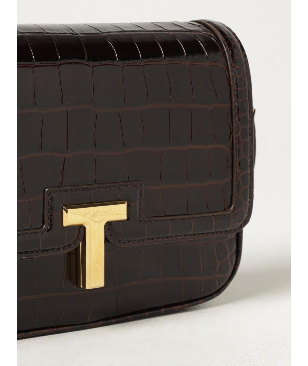 TOM FORD Коричневая кожаная сумка через плечо, фото 4