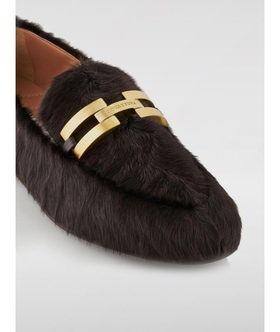 AQUAZZURA Коричневые замшевые лоферы, фото 4