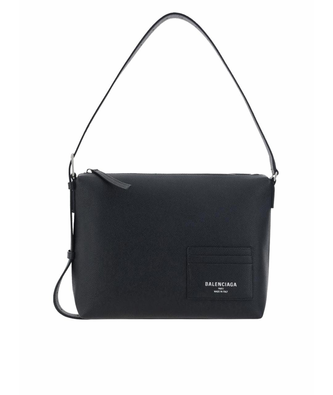 BALENCIAGA Черная кожаная сумка на плечо, фото 1